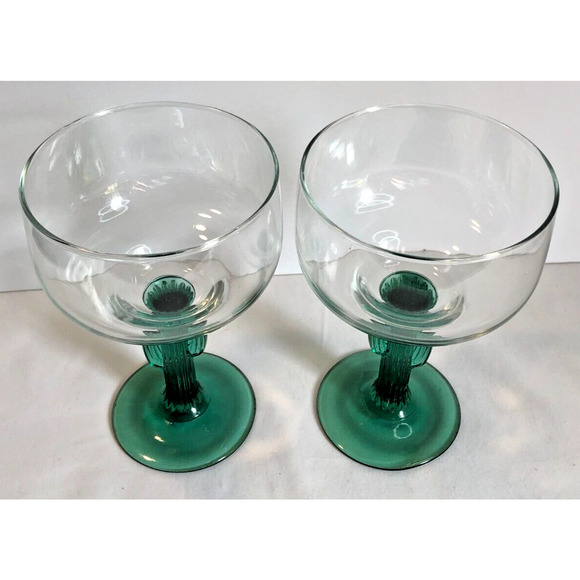 2 Vintage Libbey Margarita Cactus Stem Glasses 14oz Mexico Barware Cocktails - Picture 2 of 4
